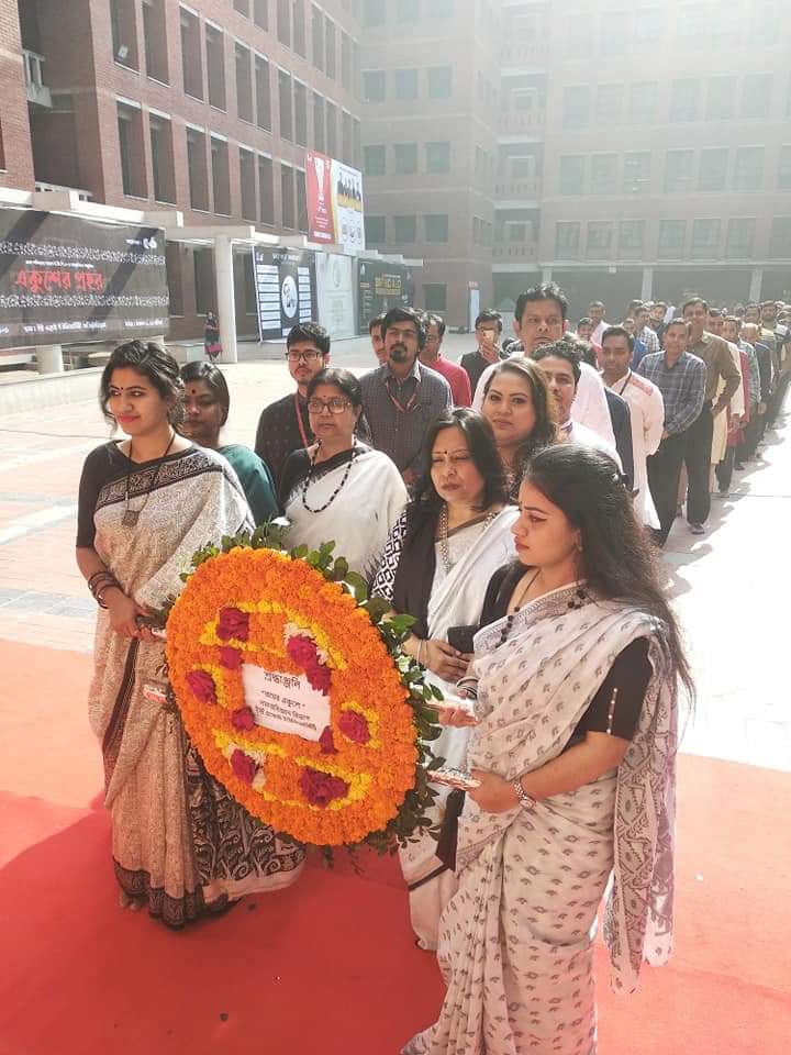 21) Wreath Laying on the "Language Martyr Day" & "International Mother Language Day" on 21 February at the "Martyr Memorial Post" temporarily established in EWU.