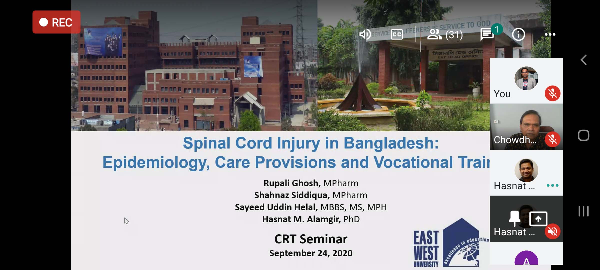EWUCRT Organised a Research Proposal Seminar