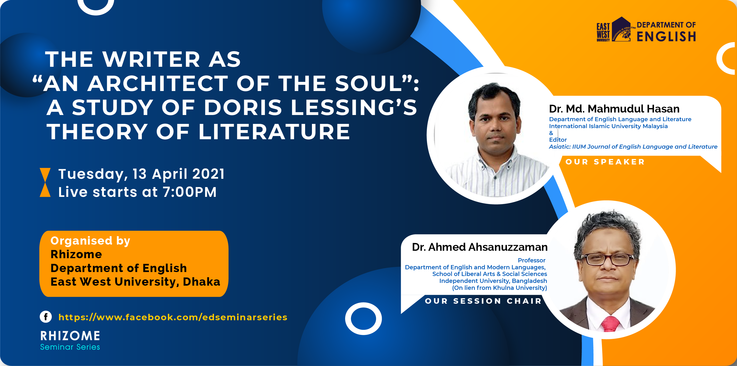 Department of English, EWU conducted a webinar